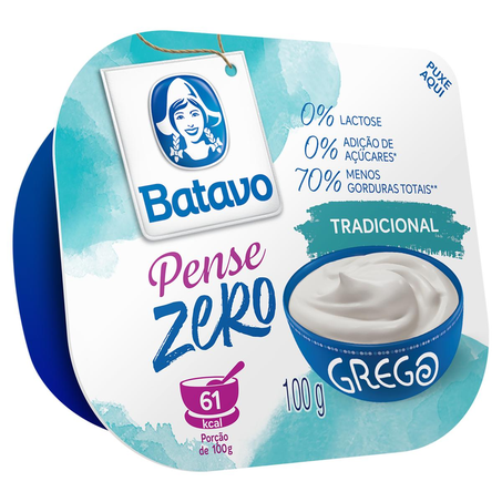 Iogurte Grego Batavo 100g - Pense Zero - Tradicional