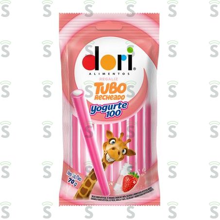  Goma Dori Regaliz Tubo Yogurte Embalagem 70g