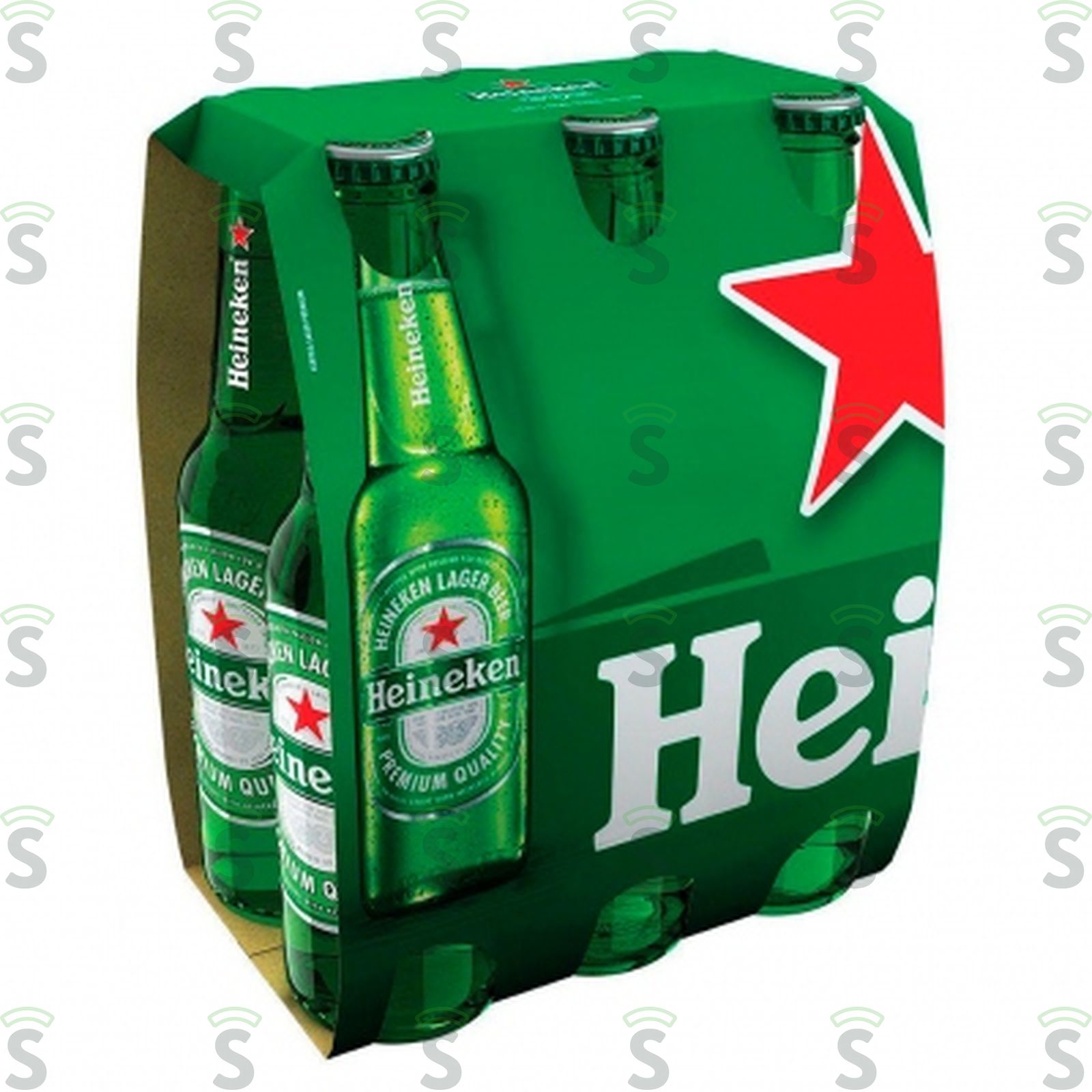 Cerveja Lager Heineken Garrafa 330ml - Long Neck com 6un - 1.9lt