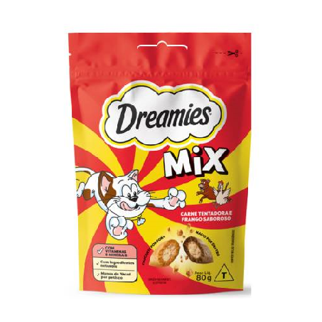 Petisco P/Gato Dreamies Carne e Frango 80g
