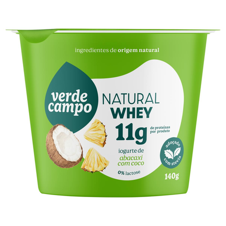 Iogurte Verde Campo 140g - Abacaxi com Coco - 11g de Proteínas por Pote