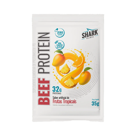 Suplemento Shark Pro Beef Protein Sabor Frutas Tropicais 35g