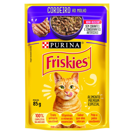 Ração Friskies 85g - Adultos - Cordeiro ao Molho - Sachê