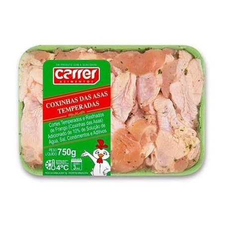 Coxinha da asa resfriada temperada carrer bandeja 750g