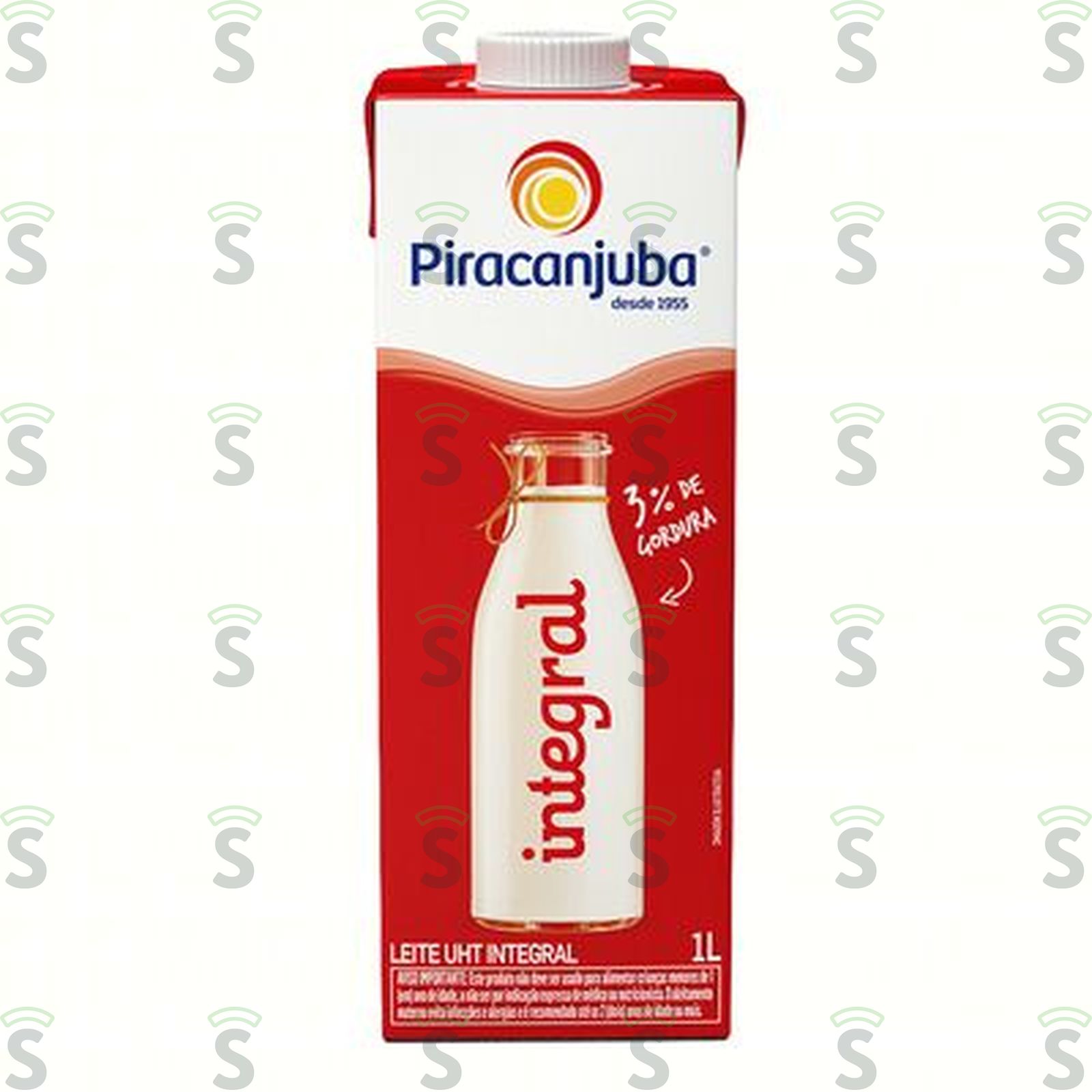 Leite UHT Integral Piracanjuba Caixa com Tampa 1lt