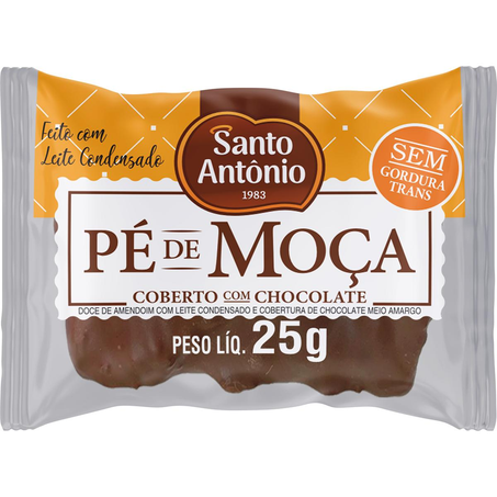 Pé de Moça Santo Antônio 25g - Coberto com Chocolate