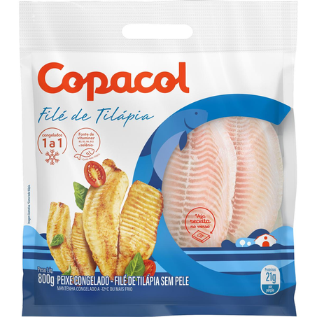Filé de Tilápia Copacol 800g - Congelado - IQF