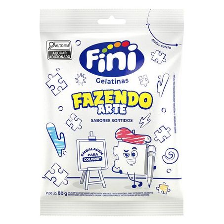 Bala Fini Gelatina Fazendo Arte Pacote 2.0 80g 
 