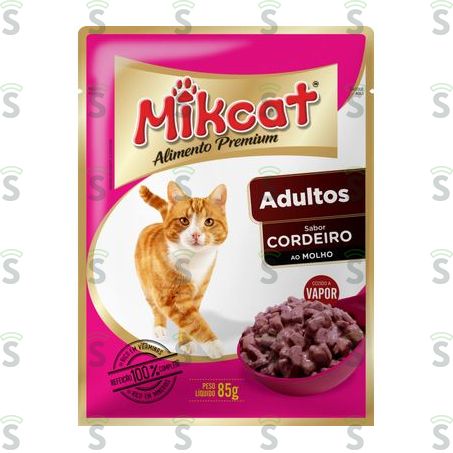  Racao Mikcat Sache 85gr Adulto Cordeiro