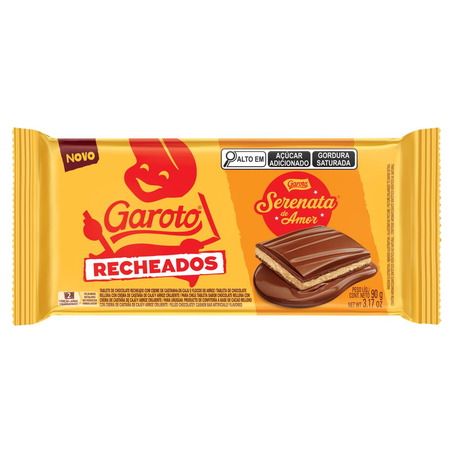 Chocolate Garoto 90g - Serenata de Amor - Recheado - Castanha de Caju