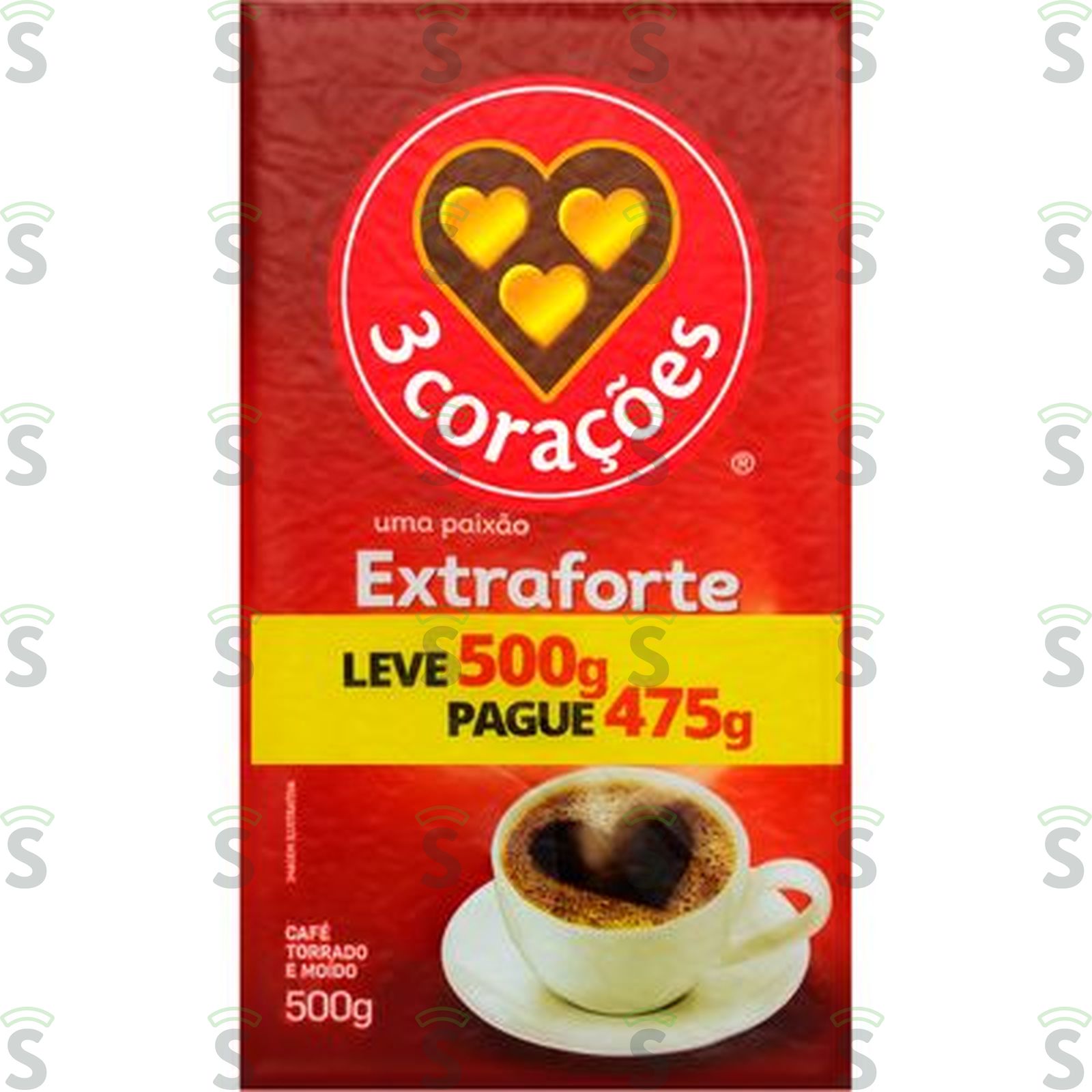 Café Torrado e Moído 3corações Extra Forte Pacote 500gr