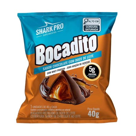 Bocadito Shark Pro Sabor Chocolate com Doce de Leite 40g