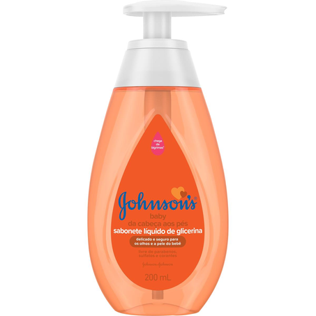 Sabonete Líquido Johnsons Baby 200ml - Da Cabeça aos Pés
