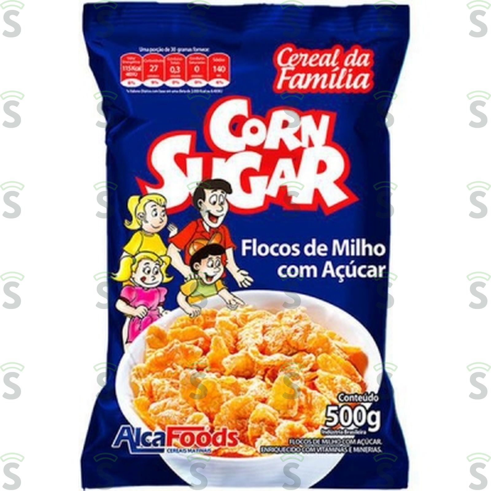 Cereal Matinal Alcafoods Corn Sugar Família Sachê 500G