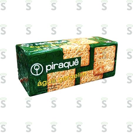  Biscoito Salgado Piraquê Água Gergelim Pacote 200g