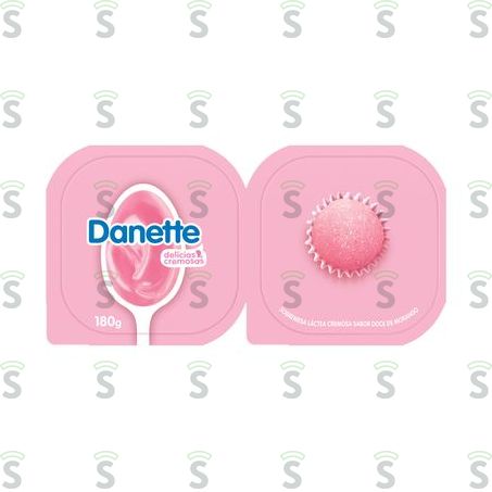  Sobremesa Láctea Doce de Morango Danette Bandeja 2 Unidades 180g