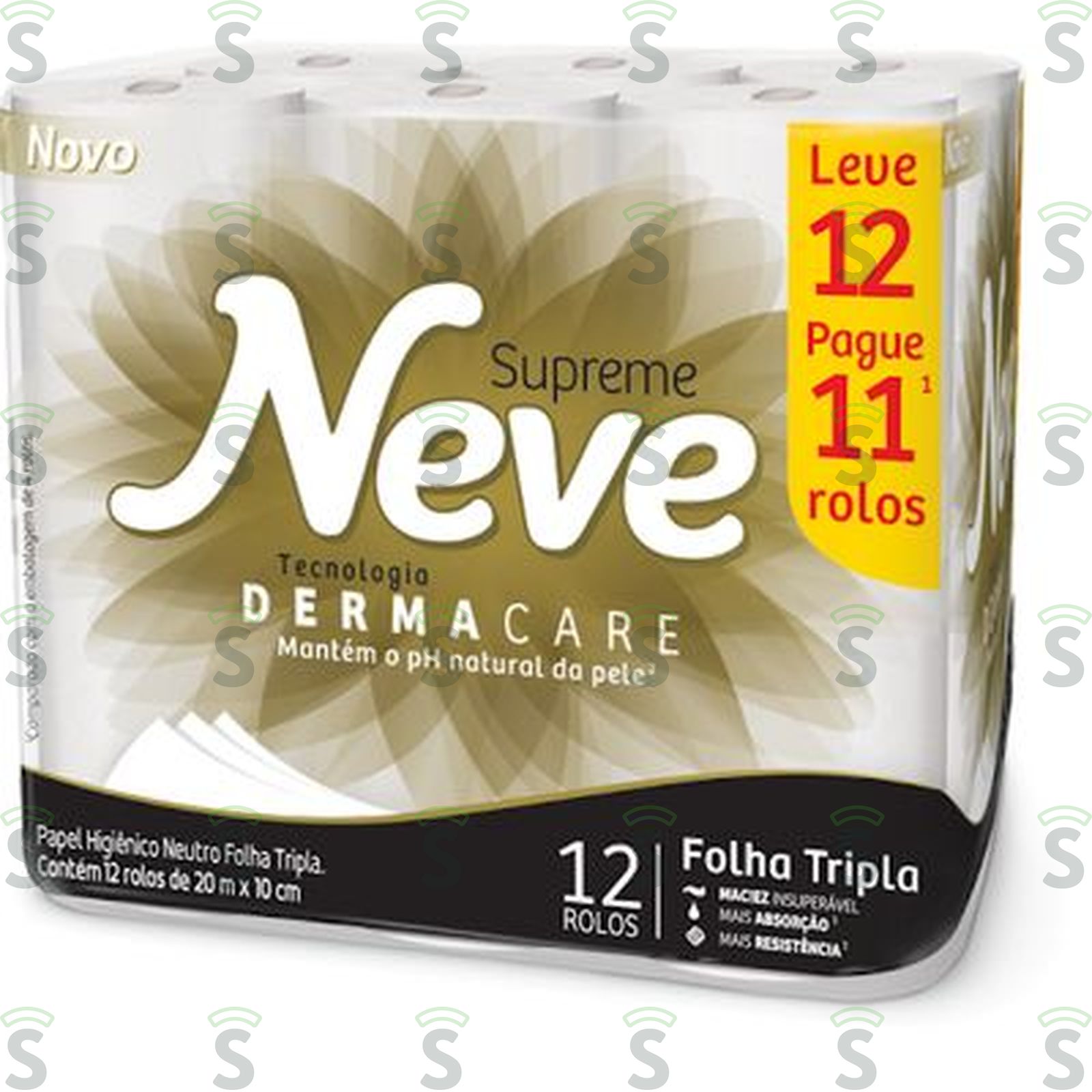 Papel Higiênico Neve Supreme Dermacare 12 Rolos 20MT