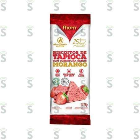  Biscoito de Tapioca Fhom Morango Embalagem 15g