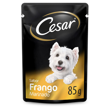 Ração Cesar 85g - Frango Marinado - Sachê