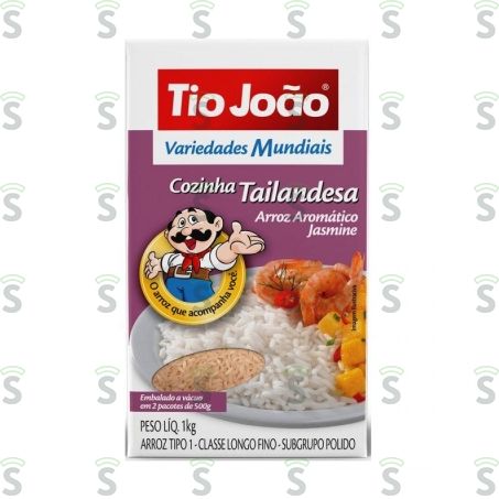  Arroz Aromático Jasmine Tio João Variedades Mundiais Cozinha Tailandesa Caixa 1kg