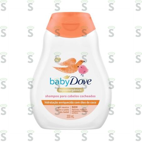 Shampoo Hidratação Enriquecida Baby Dove Cabelo Cacheado Frasco 200ml