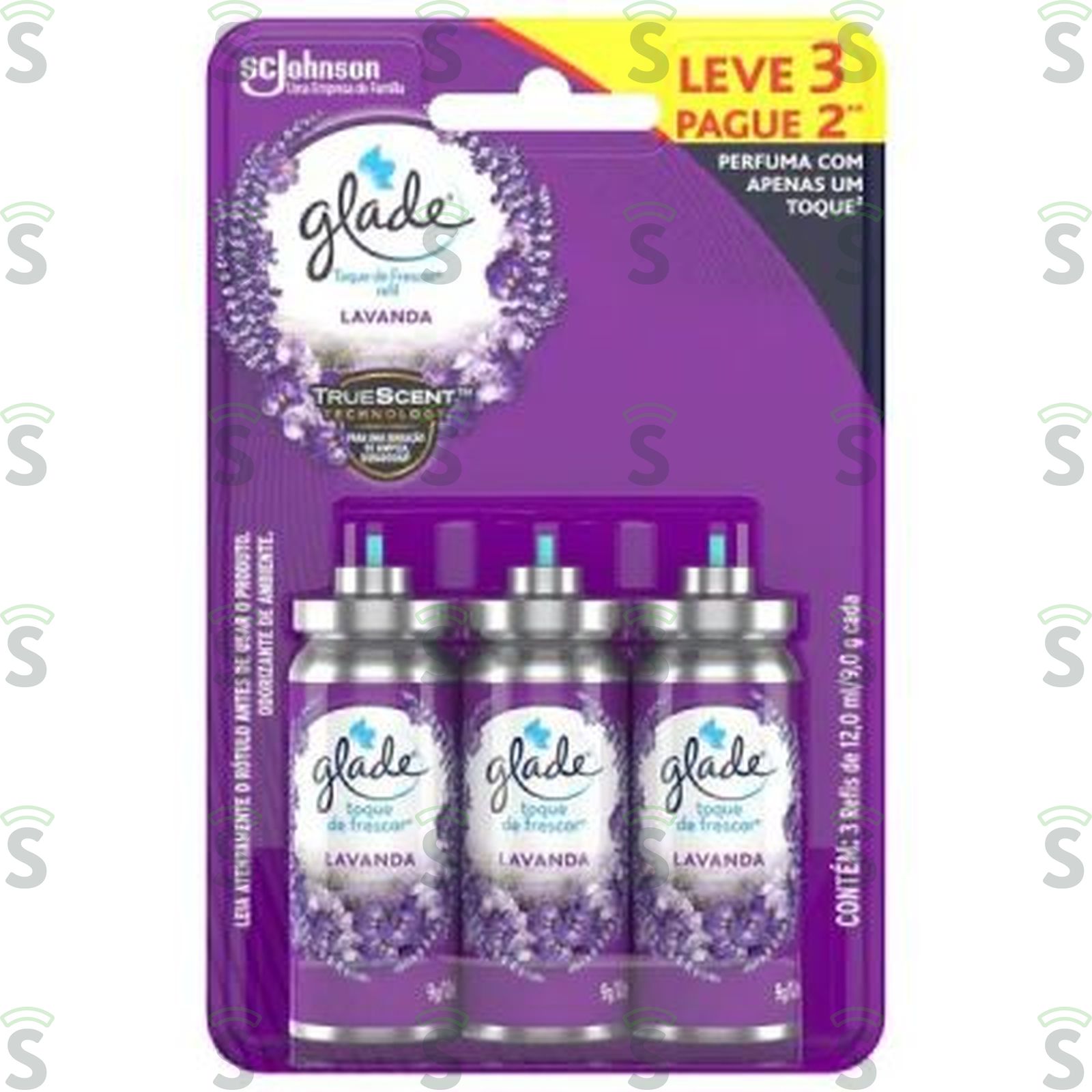 Purificador Glade Toque de Frescor Lavanda 12ml Oferta 3un