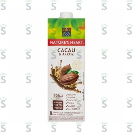  Bebida à Base de Arroz e Cacau Nature's Heart Caixa Com Tampa 1lt