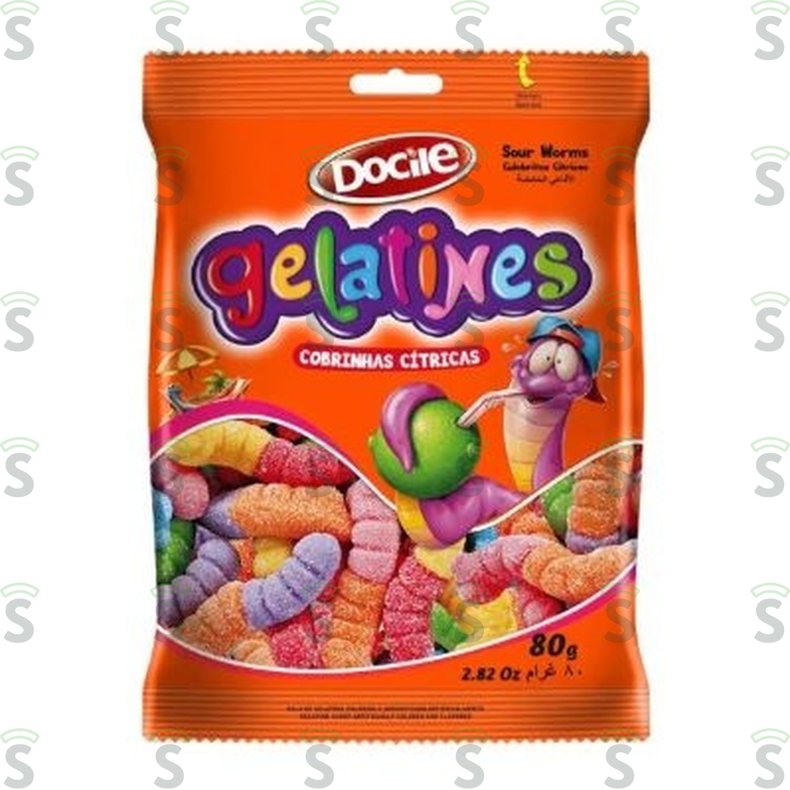 Docile-gelatines 80g cobrinhas sour acid