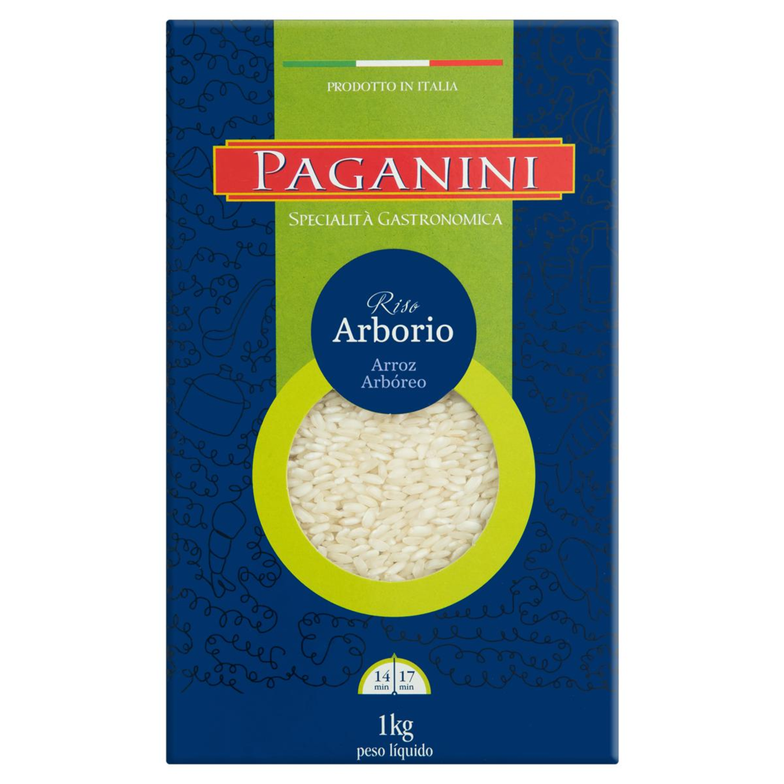 Arroz Italiano Paganini 1kg - Tipo Arbório