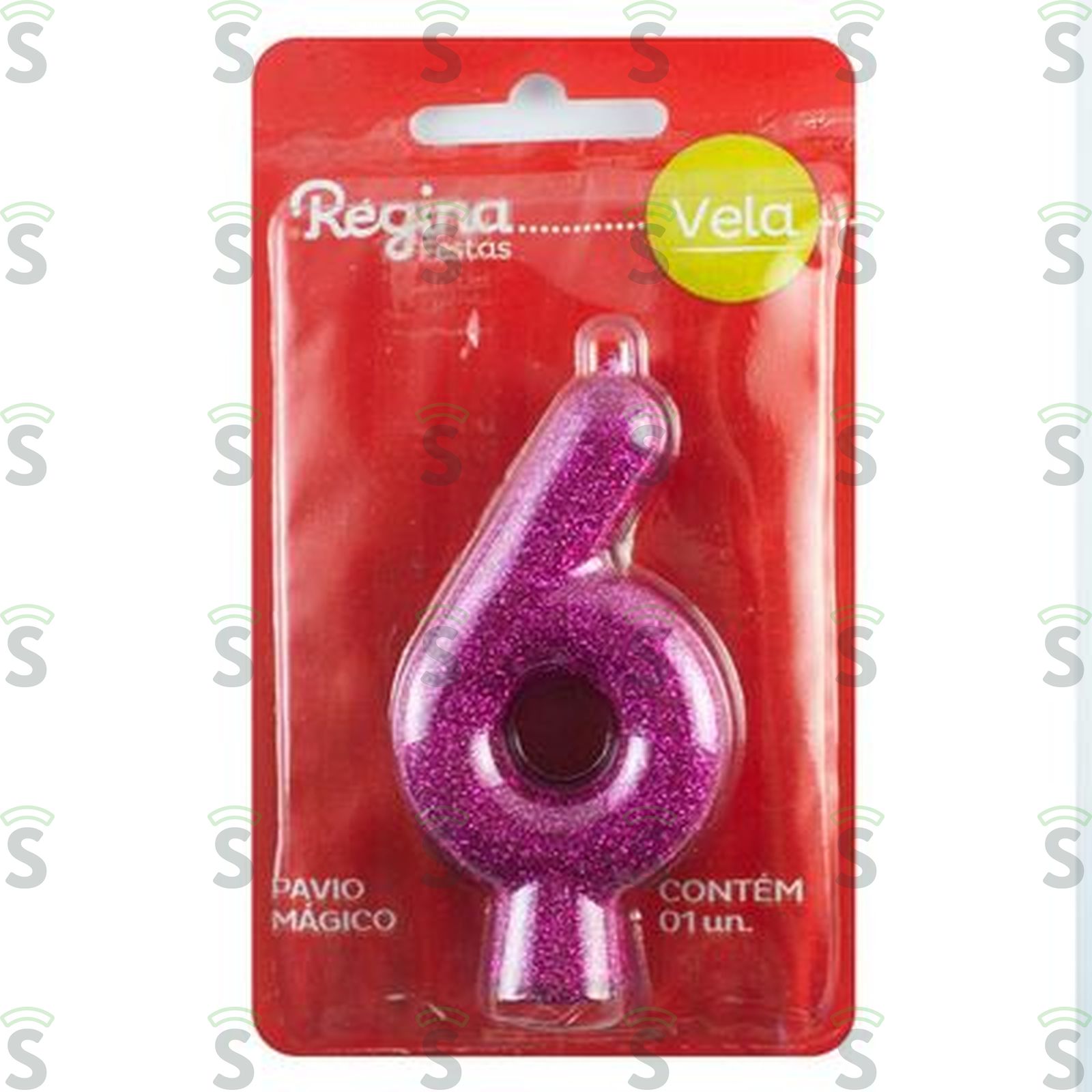 Vela de Aniversário Regina Cintilante Pink N.6 1UN