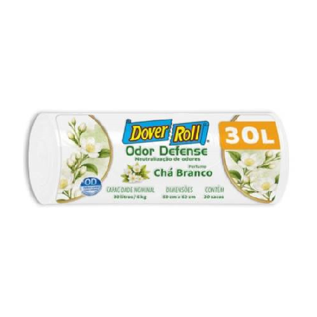 Saco P/Lixo Dover Roll Chá Bco 30l C/20 Und