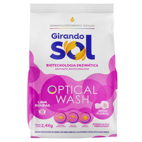 Sabão em Pó Girando Sol 2,4kg - Rosa Floral - Sachê