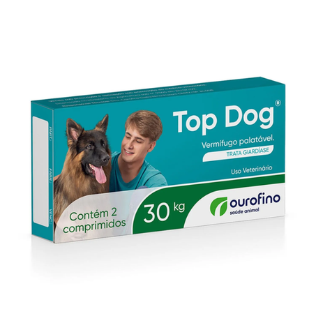 Vermífugo Top Dog para Cães 30kg 2 comprimidos