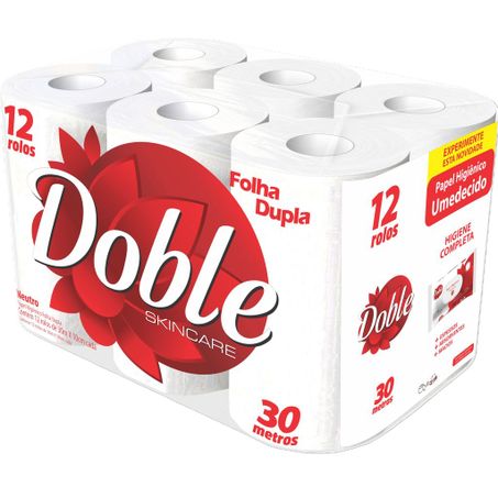 Papel Higiênico Doble Folha Dupla 30m com 12 Rolos