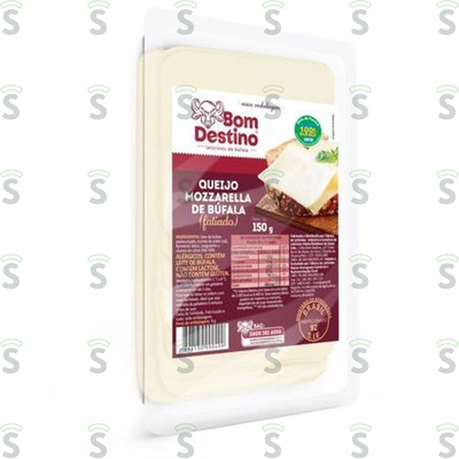Queijo Mozzarella de Búfala Bom Destino Barra Fatiada Embalagem 150G