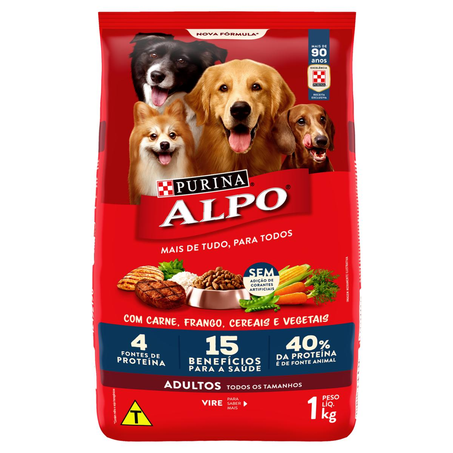 Ração Alpo 1kg - Adultos - Carne e Vegetais