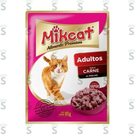  Racao Mikcat Sache 85gr Adulto Carne