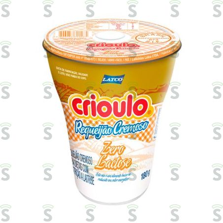  Requeijão Crioulo Zero Lactose Embalagem 180g