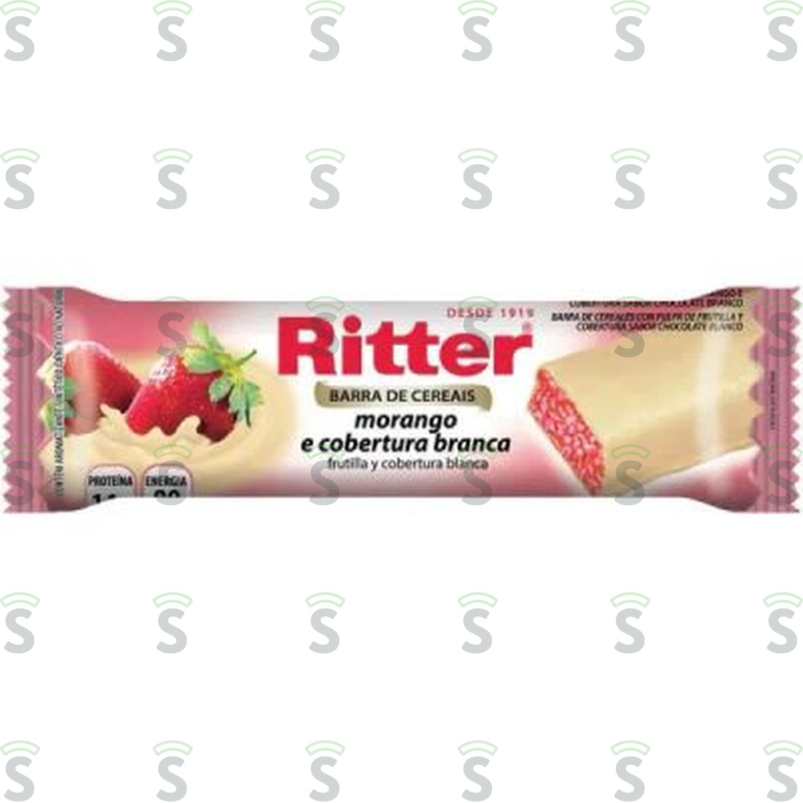 Ritter-cereal morango cobertu branca 20g