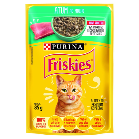 Ração para Gatos Friskies 85g - Atum ao Molho - Sachê