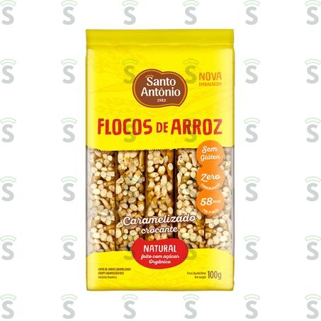  Flocos de Arroz Santo Antônio Com Açucar Orgânico Embalagem 100g