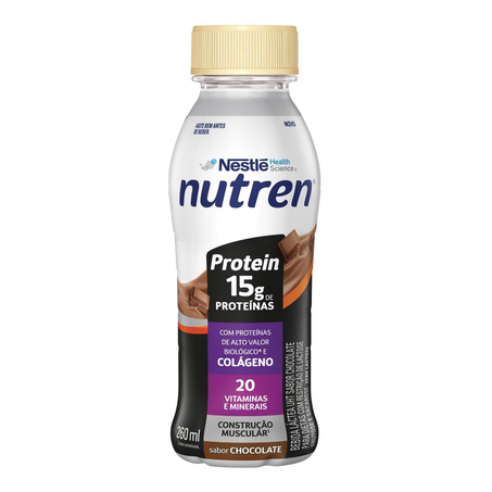Bebida Láctea Nutren Protein 260ml - Com Colágeno - 15g de Proteína - Chocolate