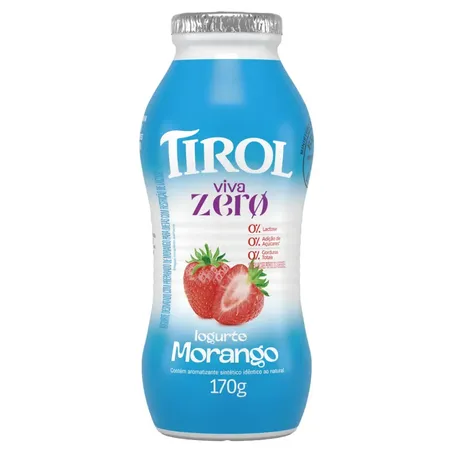 Iogurte tirol viva zero morango 170g