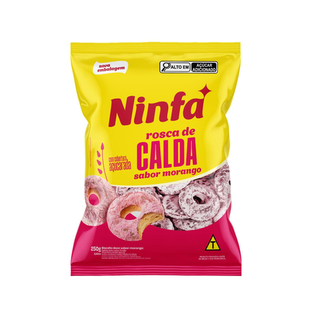 Biscoito Ninfa 250g - Rosca de Calda - Morango