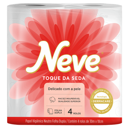 Papel Higiênico Neve 30m Folha Dupla Seda 4un