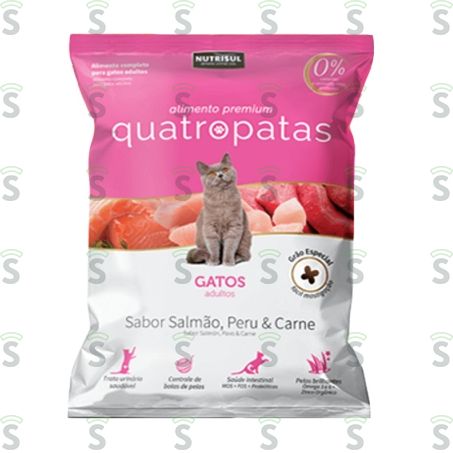  Racao Q.patas Cat Adulto Sal/per/car 1kg