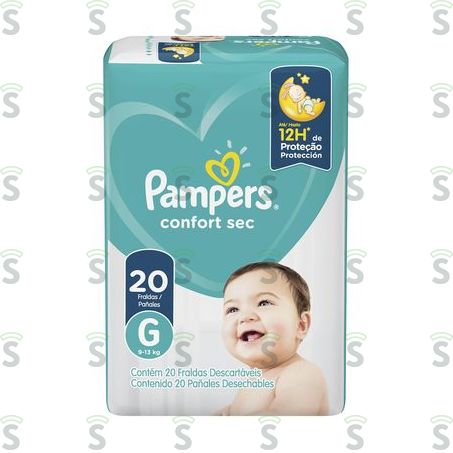  Pampers-fralda Confortsec g C/20