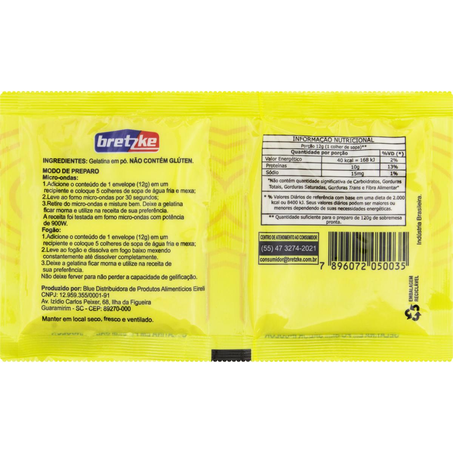 Gelatina Bretzke 24g - Sem Sabor - Branca