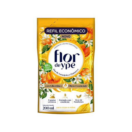 Sabonete Liquido Flor de Ypê Flor de LAranjeira e Damasco 200ml