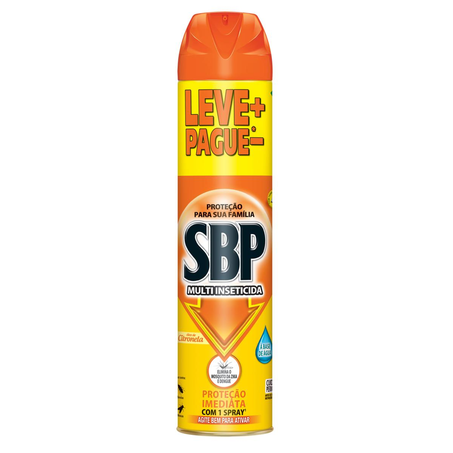 Inseticida Aerossol SBP 450ml - Multi-insetos - Citronela - Leve Mais, Pague Menos